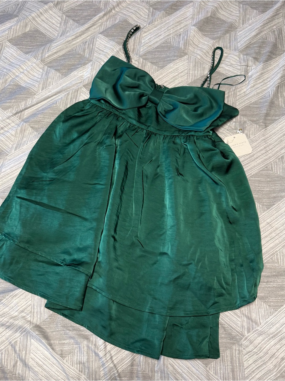 Altar’d State Emerald Green Bow Dress